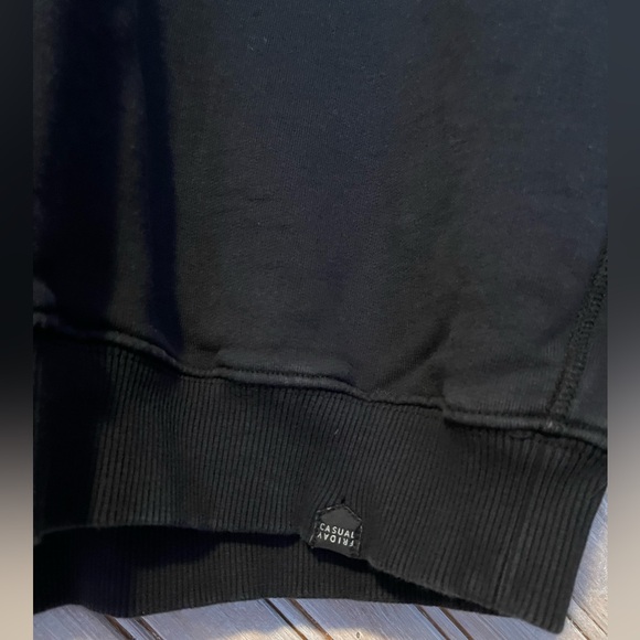 Casual Friday black crewneck pullover sweater 100% cotton soft warm basic plain - Picture 3 of 11
